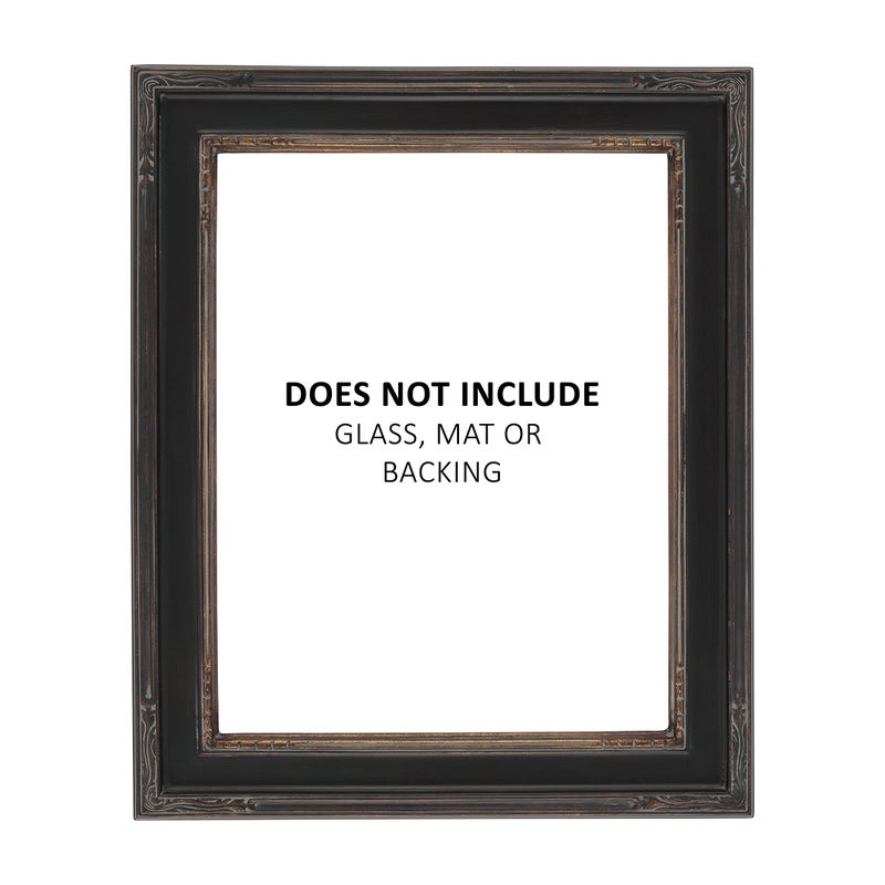 Creative Mark Museum Collection Nouveau Frames, Black/Gold 8x10 - Hand-Finished Hand-Leafed Real Wood, One Piece Frame, Closed Corner, Open Back, Without Mat & Glass, Gallery Wall or Prints - Image 3